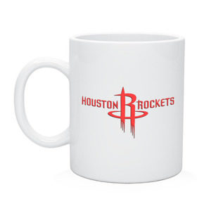 Кружка с принтом Houston R в Ханты-Майнсийске, керамика | объем — 330 мл, диаметр — 80 мм. Принт наносится на бока кружки, можно сделать два разных изображения | Тематика изображения на принте: basketball | nba | баскетболл | лого баскетбольных клубов | нба | хьюстон рокетс