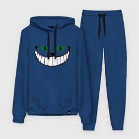 Женский костюм хлопок (с толстовкой) с принтом Чеширский кот в Ханты-Майнсийске,  |  | cheshire | алиса в стране чудес | зубастик | кот | котик | кэррол | мордочка | смайл | улыбка | чешир | чеширский кот