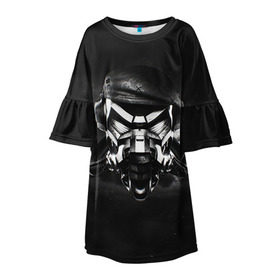 Детское платье 3D с принтом Пиратская станция 6 в Ханты-Майнсийске, 100% полиэстер | прямой силуэт, чуть расширенный к низу. Круглая горловина, на рукавах — воланы | and | dnb | drumm | love | pirate | station | бэйс | драм | пиратская | станция