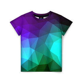 Детская футболка 3D с принтом Абстракция в Ханты-Майнсийске, 100% гипоаллергенный полиэфир | прямой крой, круглый вырез горловины, длина до линии бедер, чуть спущенное плечо, ткань немного тянется | Тематика изображения на принте: абстракция | бумага | геометрия | грани | изгиб | линии | полигоны | полосы | постель | розовый | сочетания | текстура | треугольники
