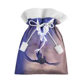 Подарочный 3D мешок с принтом как приручить дракона в Ханты-Майнсийске, 100% полиэстер | Размер: 29*39 см | Тематика изображения на принте: light fury | night fury | беззубик | дракон | как приручить дракона | ночная фурия