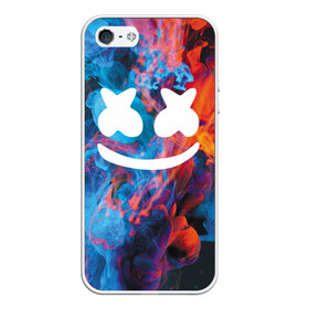 Чехол для iPhone 5/5S матовый с принтом Маршмелло в Ханты-Майнсийске, Силикон | Область печати: задняя сторона чехла, без боковых панелей | chris comstock | electronic | joytime iii | marshmallow | marshmello | клубная | маршмелло | маршмеллоу | электронная музыка