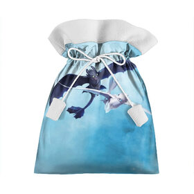 Подарочный 3D мешок с принтом Fury в Ханты-Майнсийске, 100% полиэстер | Размер: 29*39 см | Тематика изображения на принте: how to train your dragon | night fury | беззубик | дневная фурия | дракон | звезды | как приручить дракона | космос | небо