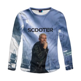Женский лонгслив 3D с принтом Scooter в Ханты-Майнсийске, 100% полиэстер | длинные рукава, круглый вырез горловины, полуприлегающий силуэт | scooter | германия | клуб | клубная музыка | музыка | немецкая группа | скутер | танцевальная | электронная