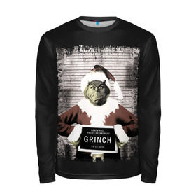 Мужской лонгслив 3D с принтом Гринч в Ханты-Майнсийске, 100% полиэстер | длинные рукава, круглый вырез горловины, полуприлегающий силуэт | christmas | claus | grinch stole | how the | jingle | merry | santa | гринч | гуманоид | диккенс | ктоград | олени | рождество | снежинки | чарльз