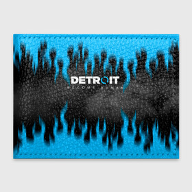 Обложка для студенческого билета с принтом DETROIT: BECOME HUMAN. в Ханты-Майнсийске, натуральная кожа | Размер: 11*8 см; Печать на всей внешней стороне | Тематика изображения на принте: action | ai | android | detroit become human | андроиды | детектив | детройт | детройт: стать человеком | игра | интерактивное кино | коннор | логотип | роботы | фирменный стиль | экшн