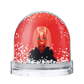 Снежный шар с принтом LITTLE DEVIL в Ханты-Майнсийске, Пластик | Изображение внутри шара печатается на глянцевой фотобумаге с двух сторон | 02 | anime | darling in the franxx | hiro | manga | zero two | аниме | любимый во франксе | манга | милый во франксе | ноль два | хиро