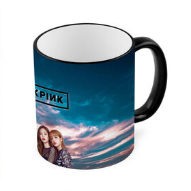 Кружка с принтом BlackPink в Ханты-Майнсийске, керамика | ёмкость 330 мл | blackpink  bts | bp | how you like that | jennie | jisoo | kill this love | lalisa | lalisa monoban | lisa | rose | yg | блекпинк | блэкпинк | голубая | дженни | джису | закат | лалиса | лалиса монобан | лиса | небо | облака | пак розэ | роза | 