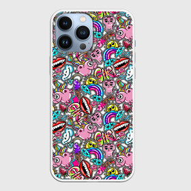 Чехол для iPhone 13 Pro Max с принтом сумасшедший стикербомб в Ханты-Майнсийске,  |  | crazy | абстракция | наклейки | паттерн | стикеры | сумасшедший стикербомб | текстуры