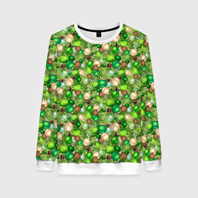 Женский свитшот 3D с принтом Новогодние Игрушки (украшения) в Ханты-Майнсийске, 100% полиэстер с мягким внутренним слоем | круглый вырез горловины, мягкая резинка на манжетах и поясе, свободная посадка по фигуре | christmas | merry christmas | santa claus | дед мороз | ёлка | елочные шары | игрушки | новый год | подарок | праздник | рождество | с новым годом | сантаклаус | снежинки | украшения